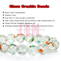 Crystal 12mm Glass Yellow Round Jade Jewelry Crackle Beads